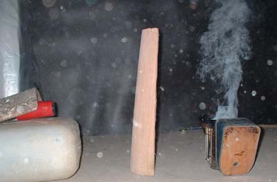 Fum�e sans vent, avec observateur
